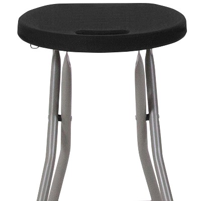 Black Foldable Stool with Titanium Gray Frame
