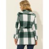 INSPIRE CHIC Women's Shawl Collar Check Belted Wrap Plaid Coat with Pockets - 4 of 4