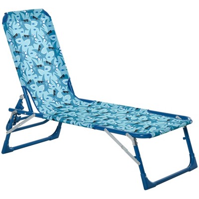 Outsunny Lightweight Chaise Lounge Chair For Kids With Foldable ...
