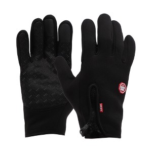 thermal bicycle gloves HUDS Wind Stop Lined Cycling Winter – Windstop Gloves | Black Thermal