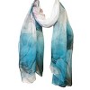 Wrapables Lightweight Sheer Silky Feeling Georgette Scarf, Blue Lotus Flower - 3 of 4