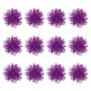 Unique Bargains Mesh Fabric Full Chiffon Flowers for DIY 12 Pcs - 1 of 4