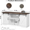 59" Farmhouse TV Stand for TVs Up to 65", Entertainment Center with Sliding Barn Doors, Adjustable Shelves, Media Console for Living Room, Bedroom - 2 of 4