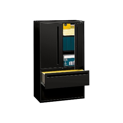 HON Brigade 700 Series 2-Drawer Lateral File Cabinet Locking Letter/Legal Black 42"W (H795LSP)