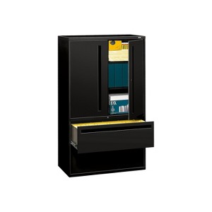 HON Brigade 700 Series 2-Drawer Lateral File Cabinet Locking Letter/Legal Black 42"W (H795LSP) - 1 of 1