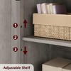 Kitchen Pantry Cabinets with Glass Doors and Adjustable Shelves, 54in Tall Freestanding Wooden Cupboard with Hutch - 4 of 4