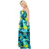 LA LEELA Women's Tube Dress Maxi Party Top One Size Tropical Blue - 3 of 4