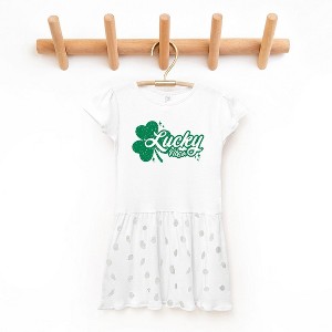 The Juniper Shop Lucky Vibes Clover Toddler Graphic Dress - 1 of 3