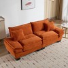 Akoasm Comfortable Velvet Double Sofa Bed with Pillows for Bedroom & Living Room-Orange - 2 of 4