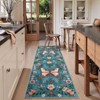 Lahome Modern Butterfly Floral Short Pile Velvet Rectangular Indoor Area Rug - 4 of 4