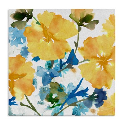 Stupell Industries Yellow & Blue Hibiscus, 17" x 17"
