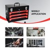Gulches 20" Portable 3 Drawer Steel Tool Box with Metal Latch Closure, Black&Red - 2 of 4