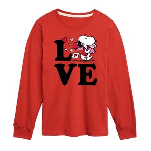 Boys' - Peanuts - Love Snoopy Long Sleeve Graphic T-Shirt - 1 of 4