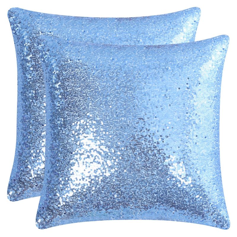 PiccoCasa Decors Sequin Pillow Covers Shiny Sparkling Comfy Satin Cushion Covers, 1 of 9