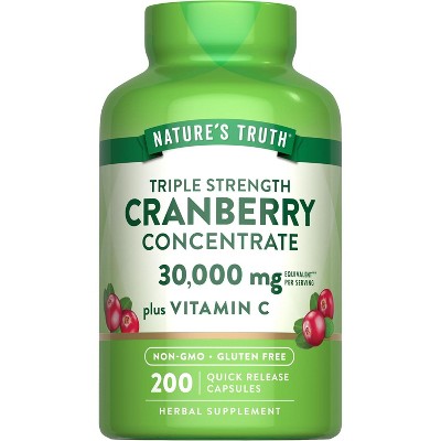 Nature's Truth Cranberry Concentrate plus Vitamin C | 30,000mg | 200 Capsules