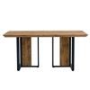 NicBex Dining Table Set for 4 Kitchen Table Wood-Textured MDF Dining Table Set with 4 Brown Suede Chairs for Dining Room - 2 of 4