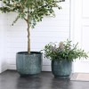 LuxenHome 12-Inch Ceramic Plant Pot Indoor Outdoor Decorative Planter with Drainage Hole and Plug Modern Glazed Round Flower Pot Planter Gray - 4 of 4