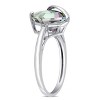 EVERLY JEWELRY | 10K White Gold 3 CT TGW Square Shaped Exotic Green Topaz Ring - 2 of 4