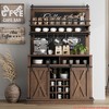 Kitchens Coffee Hutch Cabinet Farmhouse Coffee Bar Cabinet 75" Tall Buffet Cabinet w/ Storage Large Bar Cabinet Buffet Sideboard w/ Sliding Barn Door - 3 of 4