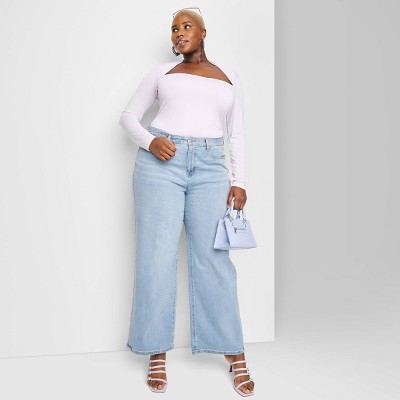 Blue Wide Leg Jeans