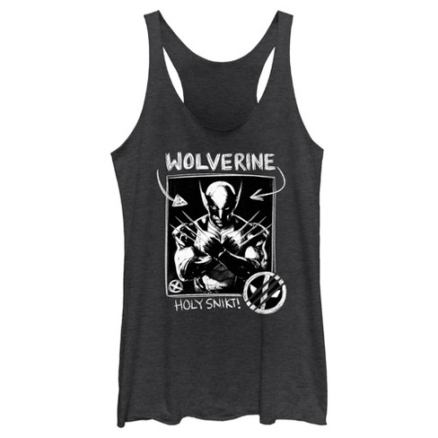 Women's Marvel: Deadpool & Wolverine Black and White Holy Snikt Racerback Tank Top - image 1 of 4