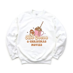Simply Sage Market Women's Graphic Sweatshirt Hot Cocoa and Christmas Movies - 1 of 3