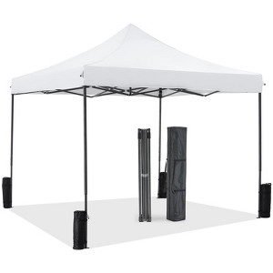 10 x 10Ft Pop Up Canopy Tent Easy Setup Outdoor Shade Instant Portable Sun Shelter Canopy Tent for Parties Camping Beach - 1 of 4