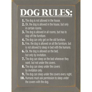 Slickblue Rustic Dog Lover Wall Decor – 10 Funny Dog Rules Sign – Pet Humor Wooden Accent – 9x12 inches, Color Options - 1 of 3
