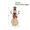 LuxenHome 4Ft Champagne Gold PET Snowman Outdoor Holiday Decoration with Lights Brown, Red, Green - 2 of 4