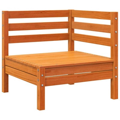 vidaXL Garden Sofa Wax Brown Solid pine wood Medium Modular