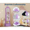 Kids Full-Length Mirror Jewelry Cabinet & Vanity w/ Storage Drawers & Organizer, Freestanding 46in Armoire for Birthday/Christmas Gifts - 3 of 4
