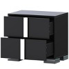 INFURNIC Nightstands Elegant Mirrored Nightstand with Metal Handles and 2 Drawers for Bedroom Living Room, Black, 23.3"*15.4"*21.3" - 3 of 4