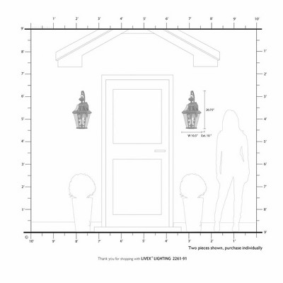 Polished Brass 2-Light Outdoor Wall Lantern with Clear Beveled Glass
