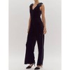 Women's Wide Leg Jumpsuit With Sequin Bow Shoulder - entro - 2 of 4
