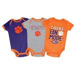 NCAA Clemson Tigers Baby Boys' 3pk Bodysuit Set