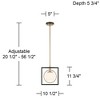 Possini Euro Design Carlyn 10 1/2" Mid Century Modern Pendant Ceiling Light Fixture Dining Room Over Table Kitchen Hanging Black Gold White Glass Mini - 4 of 4