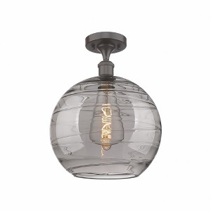Athens Deco Swirl - 1 Light Semi-Flush Mount In Industrial Style-17 Inches Tall and 12 Inches Wide - 1 of 1