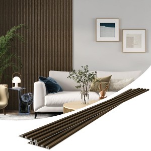 8 Pack 96 in. x 6 in.  Slat Wall Panels, WPC Soundproof 3D Wall Panel for Interior Wall Decor - 1 of 4