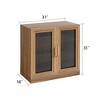 31"x31"x16" Wood Accent Cabinet, Storage Organizer with Adjustable Shelves and Glass Doors for Kitchen Bedroom Entryway Living Room Dinning Room - 4 of 4
