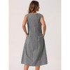 INSPIRE CHIC Women's Summer Plaid Sleeveless Square Neck Babydoll Casual with Pockets Midi Dress - 4 of 4