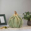 Northlight 12" Green Weathered Fall Harvest Wooden Pumpkin Table Decoration - 2 of 4