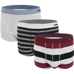 Terra Men's Soft Cotton Stretch Boxer Briefs - Breathable Underwear, Comfort Fit, 3-Pack, Multipack (M-L) - Ideal for Everyday Wear & Active Lifestyle - 1 of 4