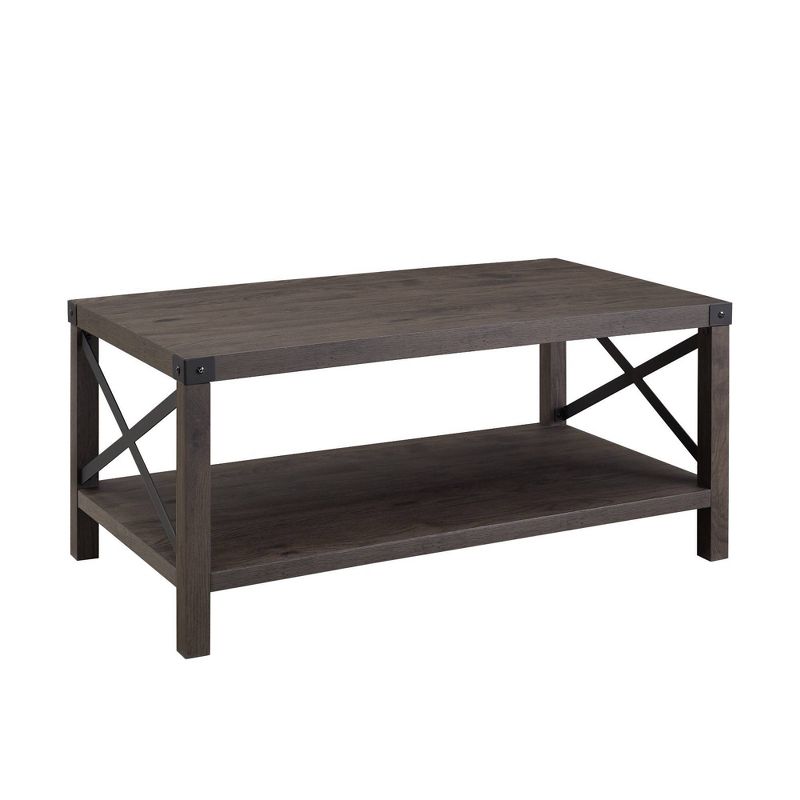 Sophie Rustic Industrial X Frame Coffee Table - Saracina Home, 4 of 20