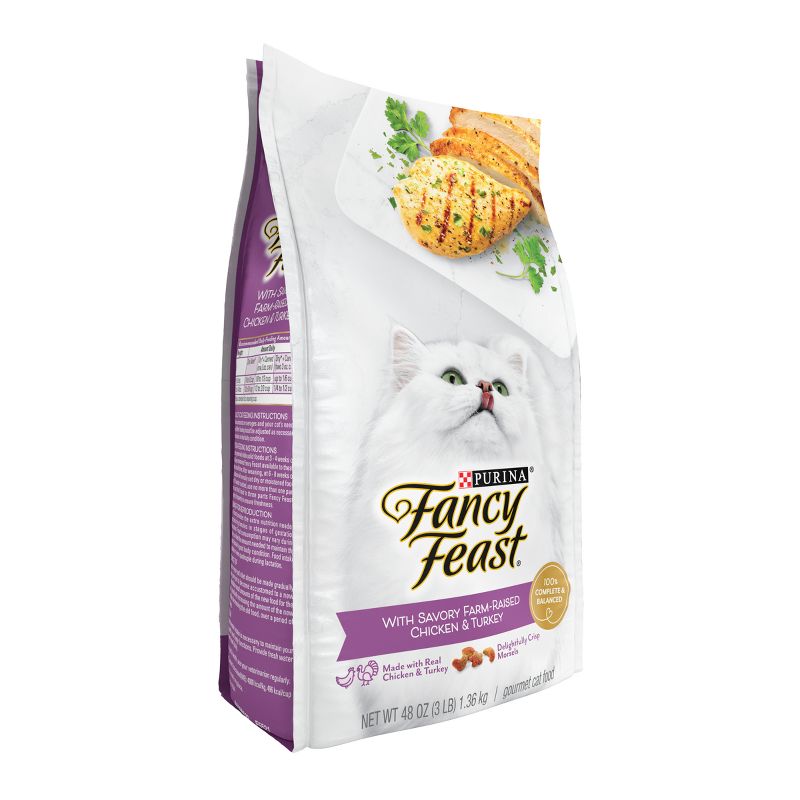 Purina Fancy Feast with Chicken &#38; Turkey Adult Gourmet Dry Cat Food - 48oz, 5 of 10