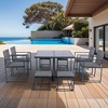 Nicbex 9 PCS Patio Dining Sets Outdoor Table with 4 Armchairs&4 Stools,Rustic Conversation Furniture Set with Glass Tabletop for Garden,Poolside,Gray - 2 of 4