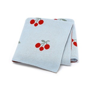 MyKids-USA Knitted Cute And Sweet Cherry Soft Baby Blanket, Perfect For Newborn Boys And Girls - 1 of 2