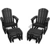 Hyleory HDPE Adirondack Rocking Chair with Ottoman Set - All-Weather Outdoor Patio Furniture, Durable Woodgrain Finish, Comfort-Contoured Seat - 3 of 4