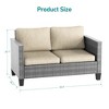 Sonkuki Patio Loveseat Sofa, All-Weather PE Rattan Wicker Set Small Patio Conversation Couch with Cushion - 3 of 4