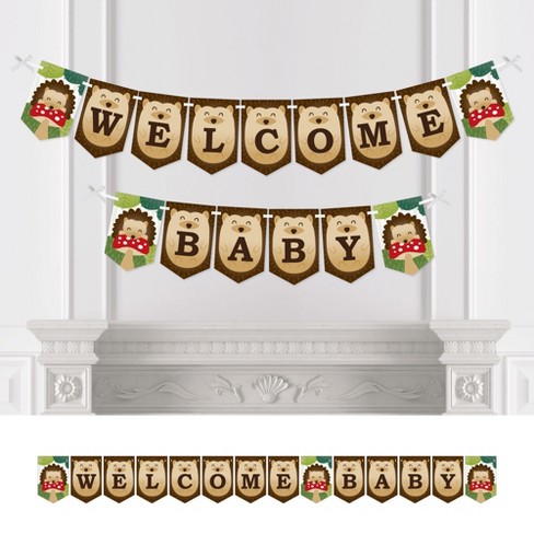 Big Dot of Happiness Forest Hedgehogs - Woodland Baby Shower Bunting Banner - Party Decorations - Welcome Baby - image 1 of 4