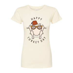 Women's - Friends - Happy Turkey Day Fitted Graphic T-Shirt - 1 of 4